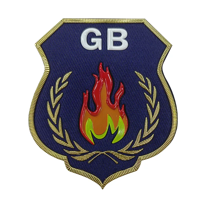 Flame Pattern TPU High Frequency Heat Transfer Patches Good Quality Custom 3D Embossed Diy Clothing Badges - BT61532-40 - Golden Brand