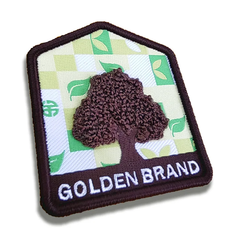 Trees Pattern Chenille Embroidery Woven Patches Custom Garment Accessories Suitcase Iron On Badges - BT70702 - Golden Brand