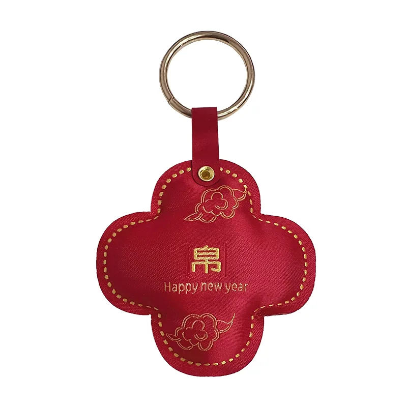 Chinoiserie Dragon 3D Fluffy Woven Label Keychains Custom Accessories Bag Key Chain Patches - DS07267 - Golden Brand
