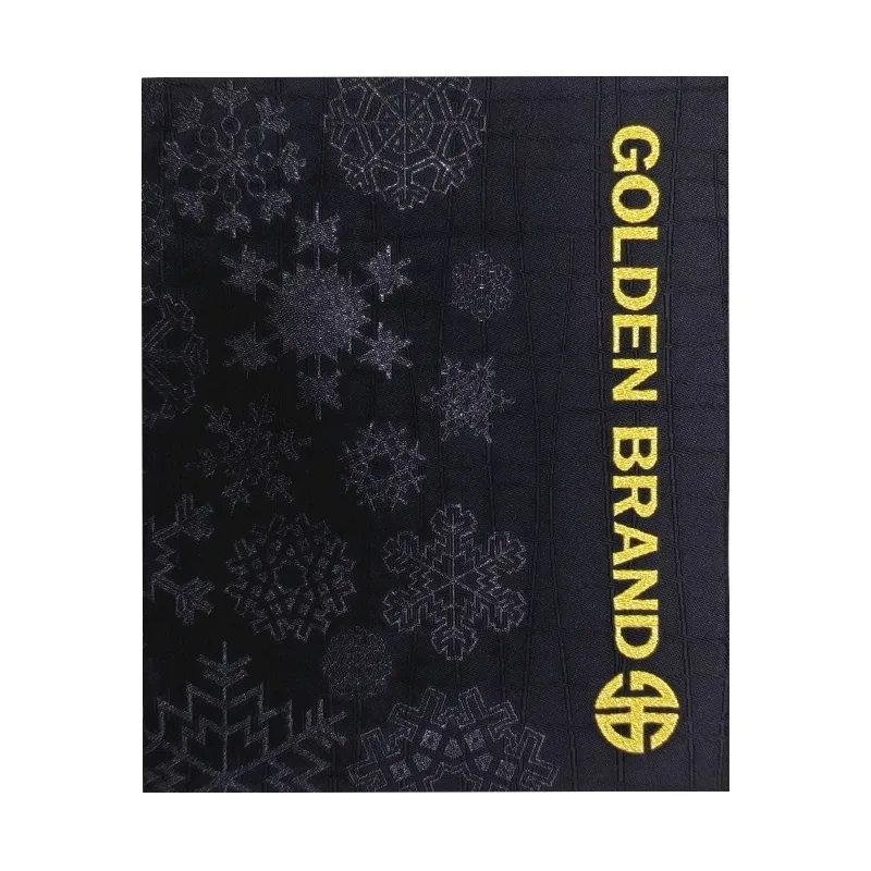 Snowflakes Metallic Yarn Woven Label Woven Badges High Density Clothing Suitcase Cloth Sticker Patches Neck Label - JB1754 - Golden Brand