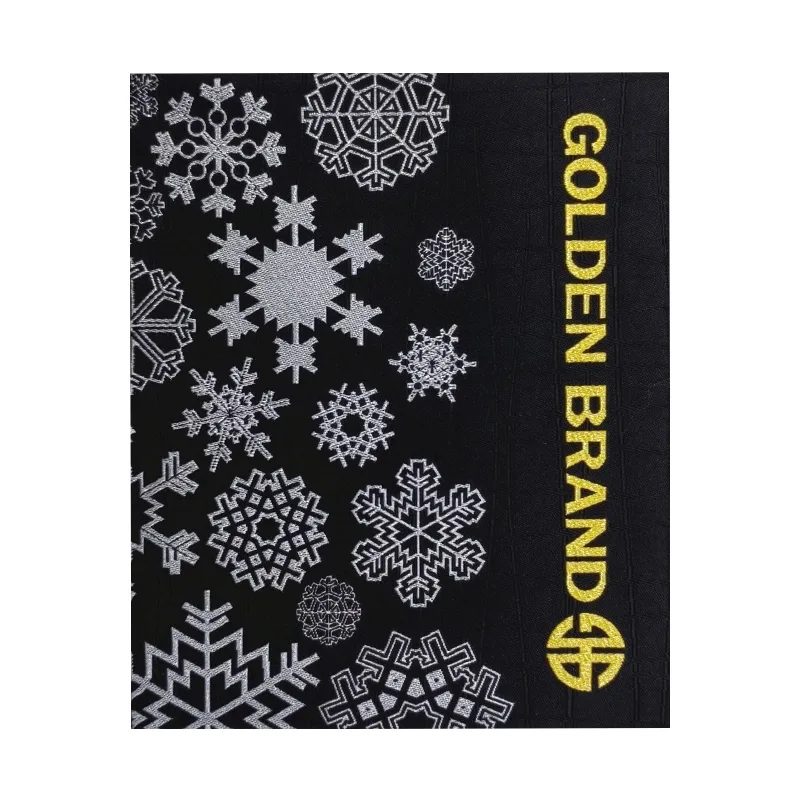 Snowflakes Metallic Yarn Woven Label Woven Badges High Density Clothing Suitcase Cloth Sticker Patches Neck Label - JB1754 - Golden Brand