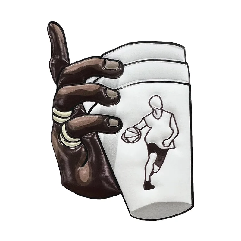 Basketball Outdoor TPU High Frequency Heat Transfer Patches Good Quality Custom 3D Embossed Diy Clothing Badges - YS2308071 - Golden Brand