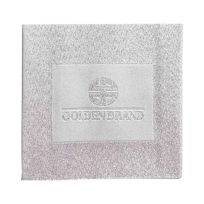 Metallic yard digital woven label woven badges high density woven label clothing suitcase cloth sticker patches neck label - BT63902 - Golden Brand
