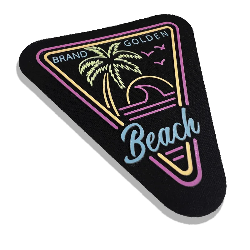 Recycled Silicon Printing Beach Patches High Quality Custom Clothing Bag Accessories Badges - YS2309213 - Golden Brand
