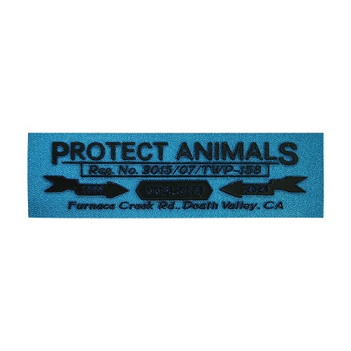 PROTECT ANIMALS Woven & Silicon Printing Main Label Neck Label Size Label Woven Label Woven Garment Suitcase Sticker