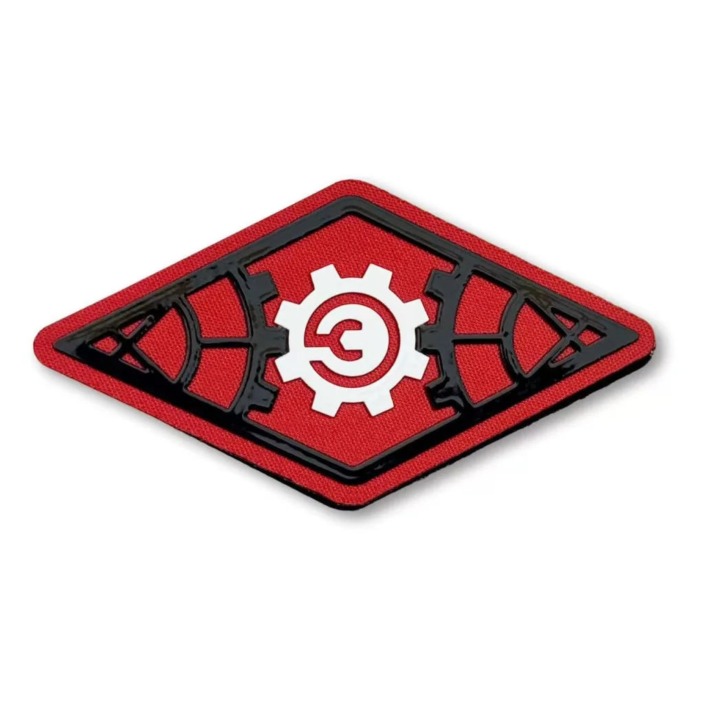 Red and black colour clash + gear symbol, suited for industrial/workshop settings as professional decoration - BT64706 - Golden Brand
