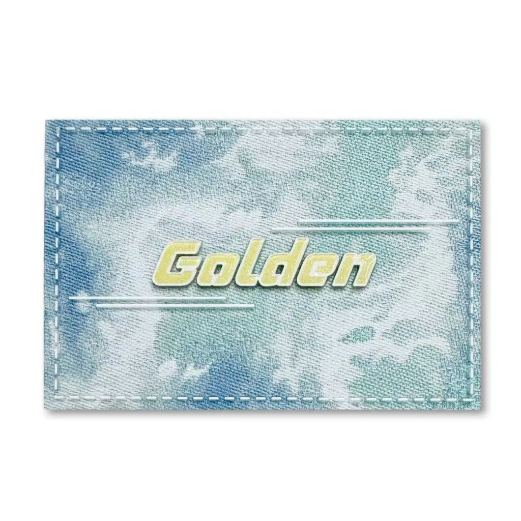 Woven Recycled Silicone Printing Embroidery Blue ocean golden Pattern Composite Patches Badges Custom Garment Accessories Suitcase Iron On Patches - BT66732 - Golden Brand
