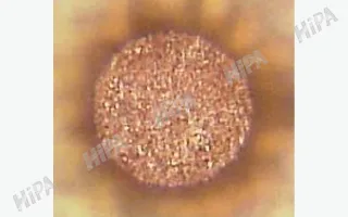 The copper sheet at the bottom of the blind hole is clearly visible without any other residue