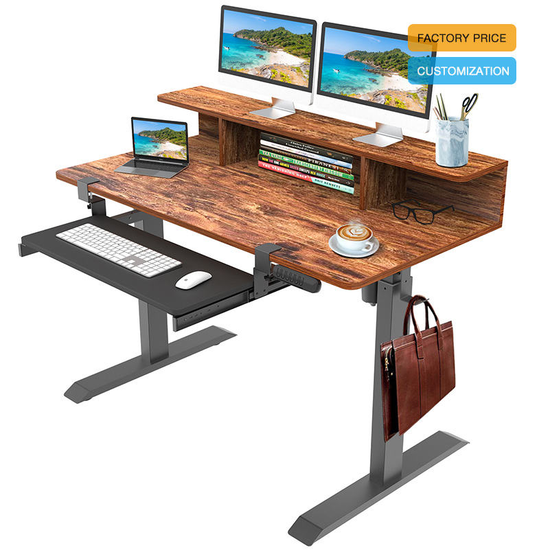 Adjustable electric stand up desk