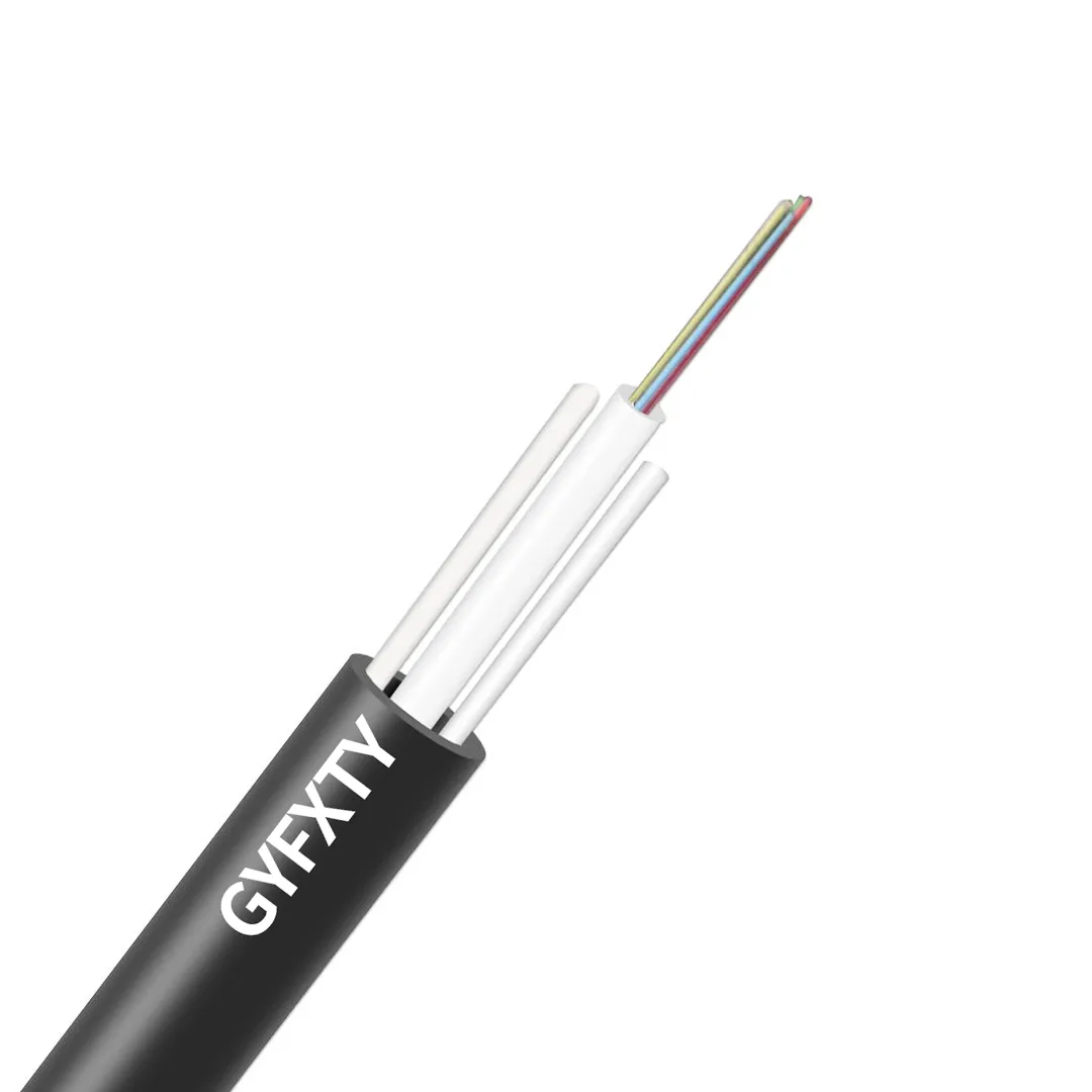 Single Mode Aerial Non Metallic Gyfxty/gyfxy G652d Two Frp Strength Parallel Loose Tube 4 6 8 12 Core Fiber Optic Cable