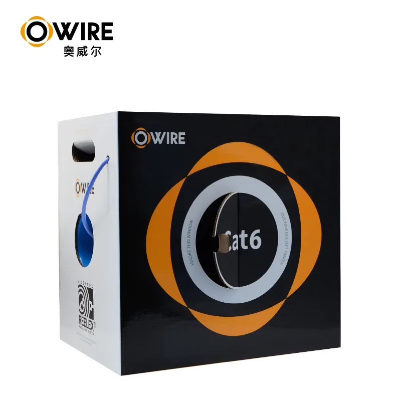 Owire Solid High Quality strong REELEX 1000t utp cat6 network lan cable U/UTP 305m Box