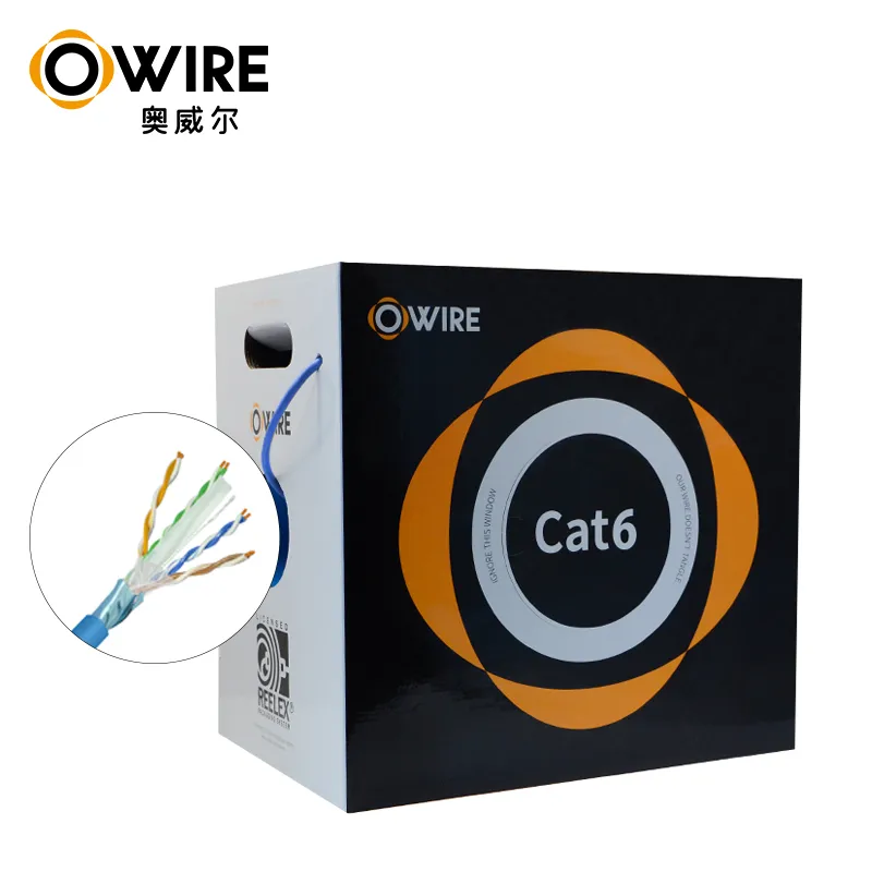 Owire Solid High Quality strong REELEX 1000t utp cat6 network lan cable U/UTP 305m Box