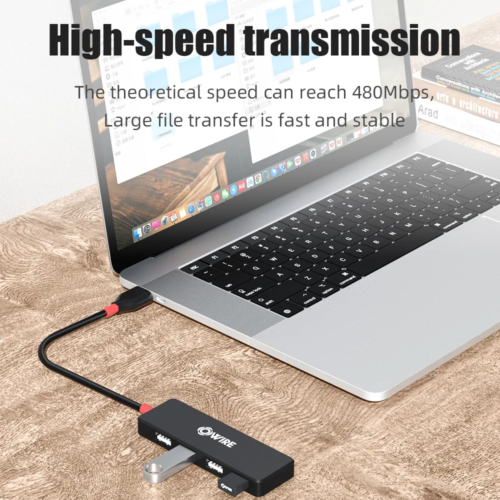 ABS red and black 4 in 1 data hub USB port 2.0