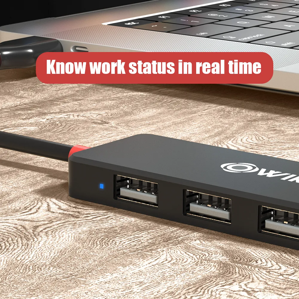 ABS red and black 4 in 1 data hub USB port 2.0