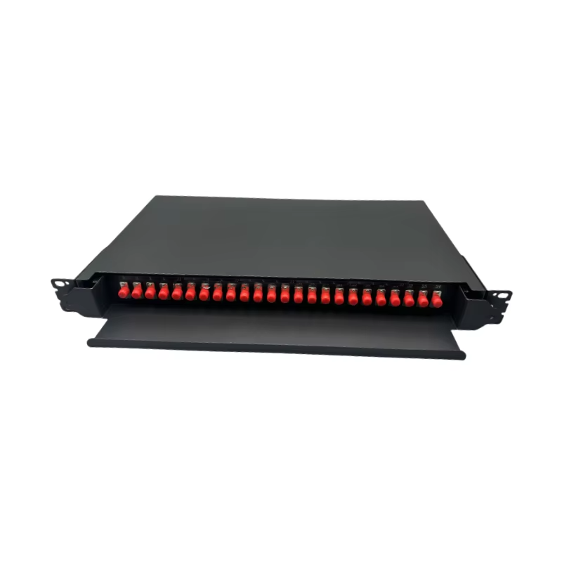 VCE 24 Port Cat6 Patch Panel - 1U Rackmount With Cable Management Bar For Network Installation