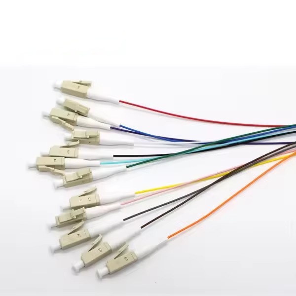 12 Core LC / UPC Simplex Multi Mode PVC Fiber Optic Pigtail - Owire