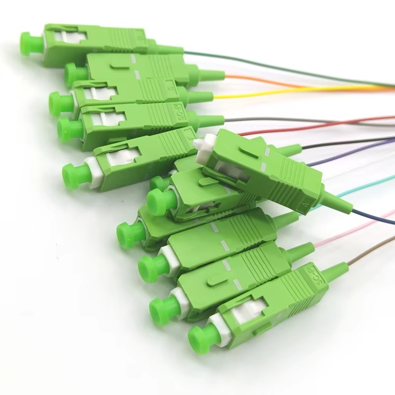 SC APC 12 Fibers Single Mode OS2 SM Fiber Optic Pigtail - Owire