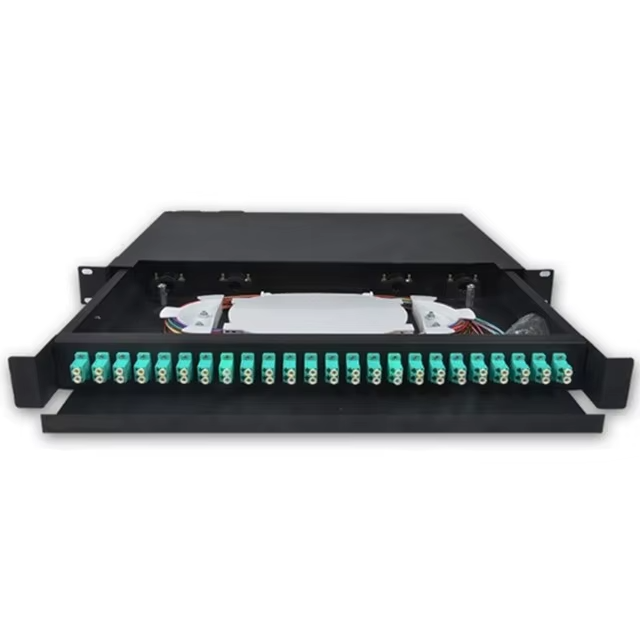 48 Port LC Adapters 1U 19 Inch Rack Mount LIU Unloaded OM3 Fiber ...