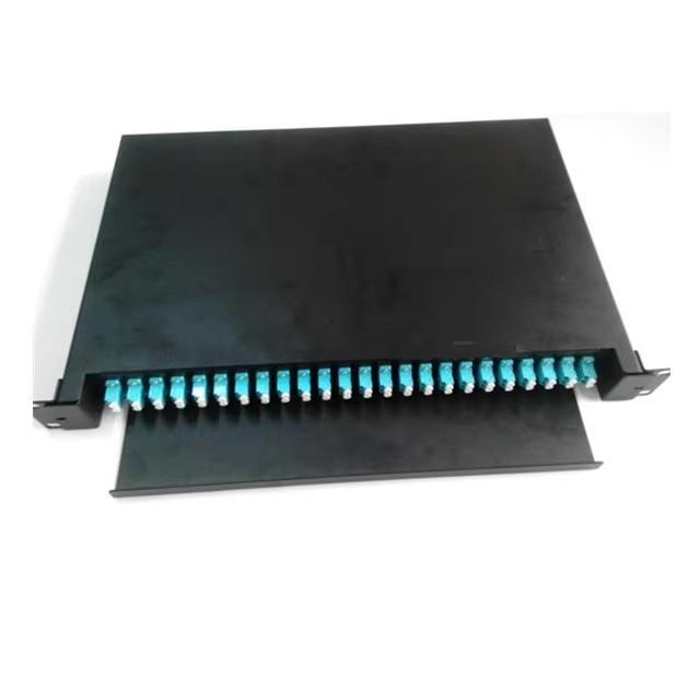 48 Port LC Adapters 1U 19 Inch Rack Mount LIU Unloaded OM3 Fiber ...