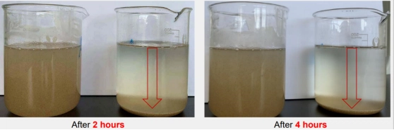 Sand Suspension Effect Comparison After 2 and 4 hours-Celopro® MT1004 vs Market HPMC