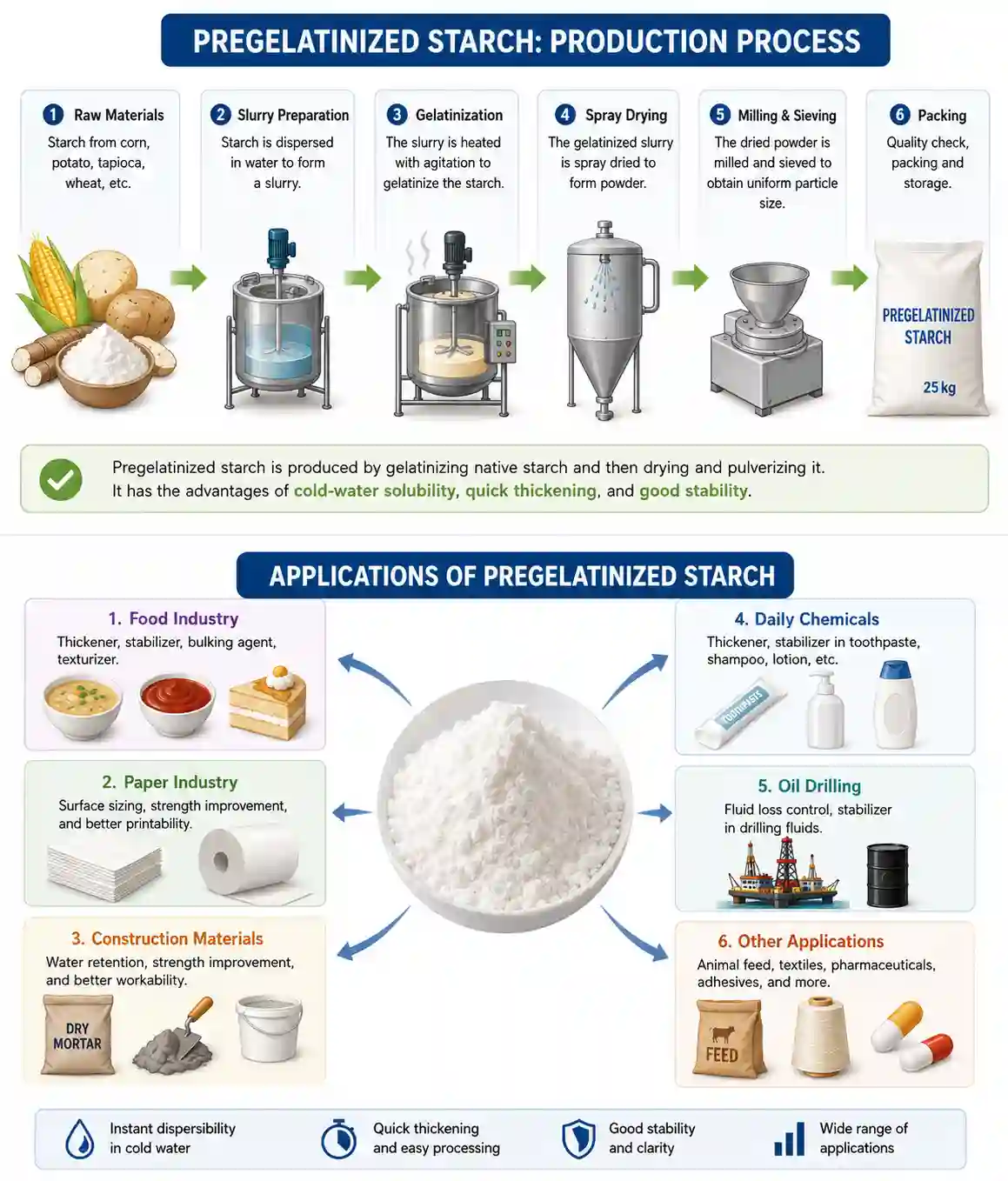 What is pregelatinized starch made of