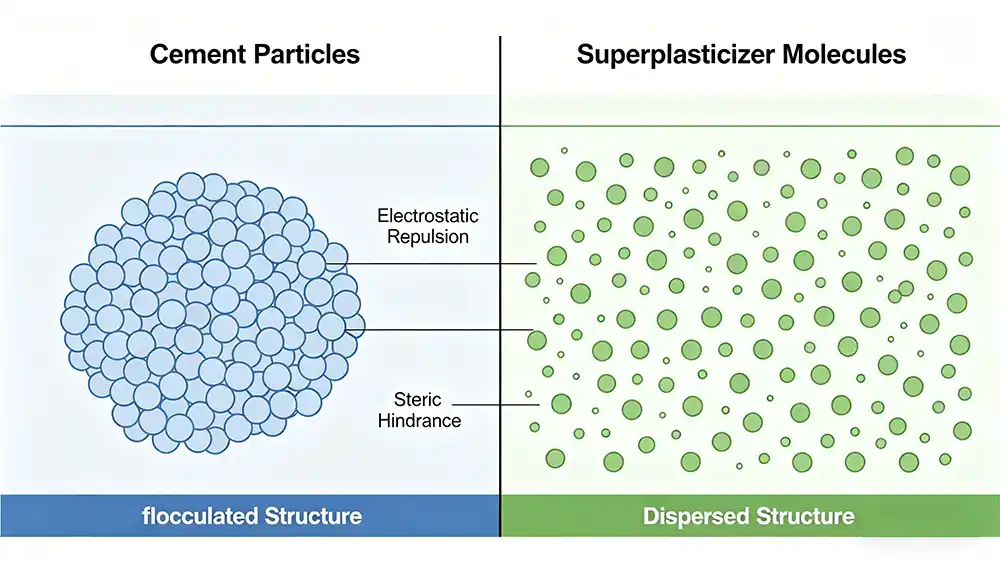Disperse cement particles
