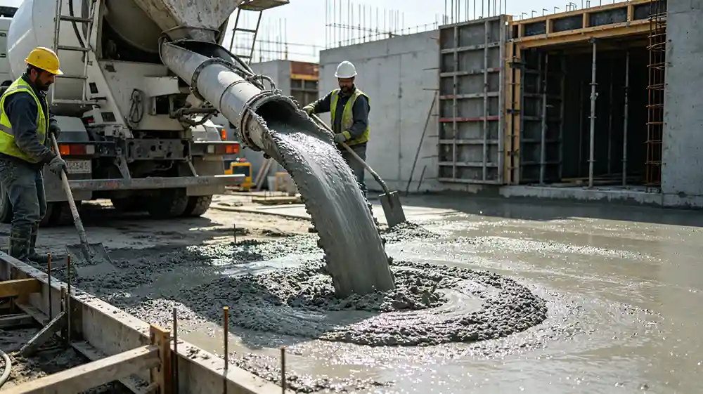 Pouring concrete